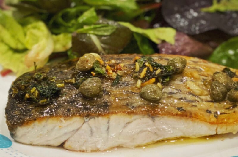 Barramundi with Herbed Garlic Lemon Butter Sauce